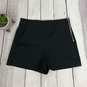Zara woman high waisted trouser shorts in black